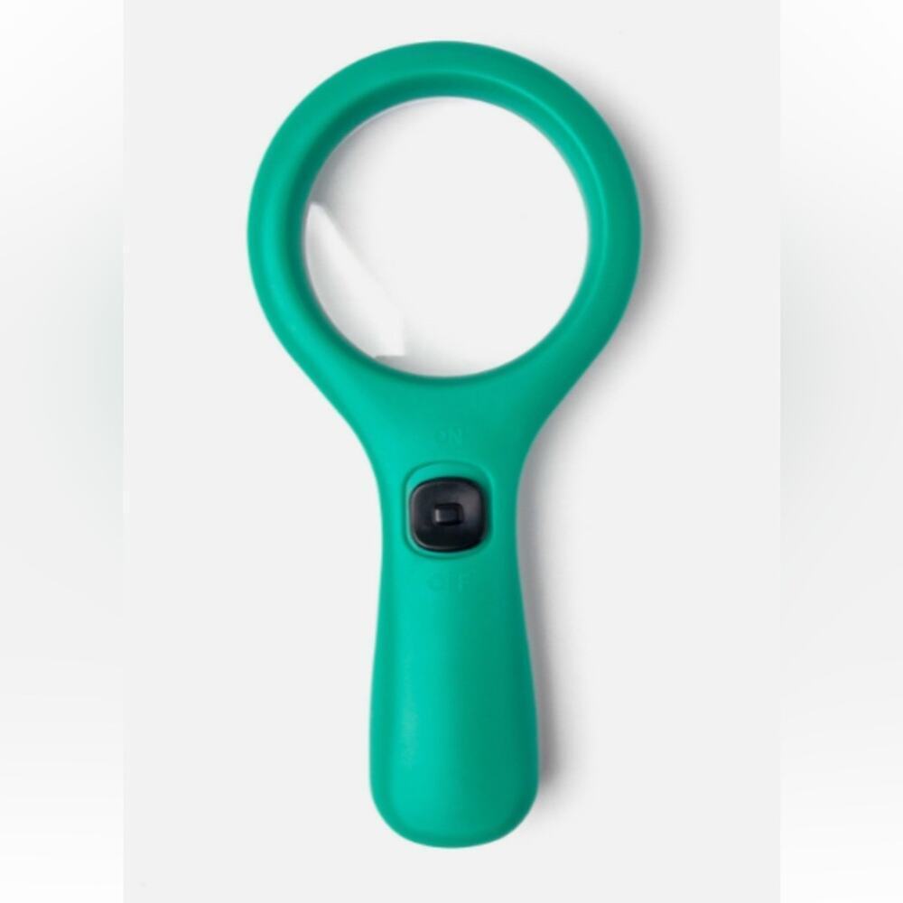 Green Round 3x LED Magnifying Glass Seniors Reading Inspection Coins Jewelry